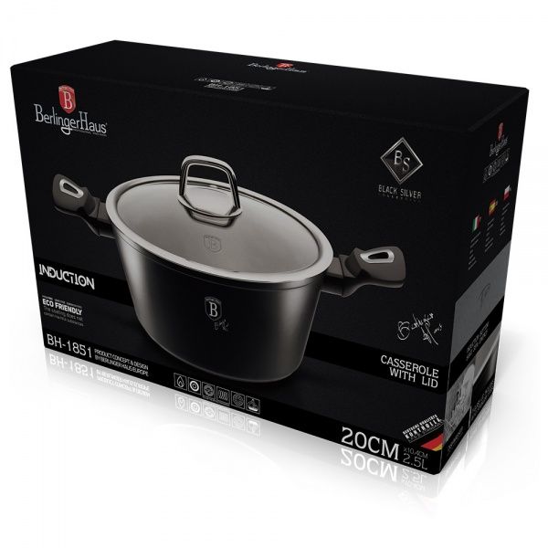 Каструля з кришкою BLACK SILVER Collection 2,5 л BH 1851 Berlinger