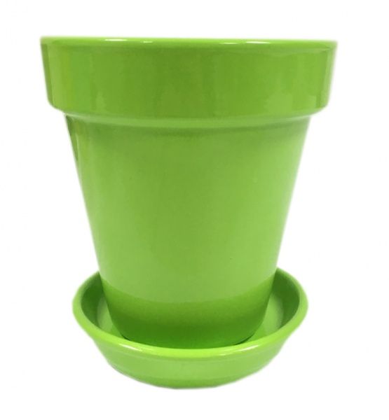 Горщик керамічний Оріана-Запоріжкераміка Наперсток №2 глянець круглий 1,6 л зелений (065-01-020) 