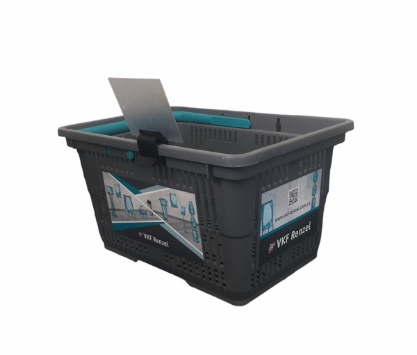 Комплект для корзинок дисплей 45x60 мм черный + ценник ПВХ А7 