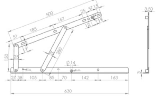 Механизм Механизм подьемный для кровати 1200N L-0.6 80004