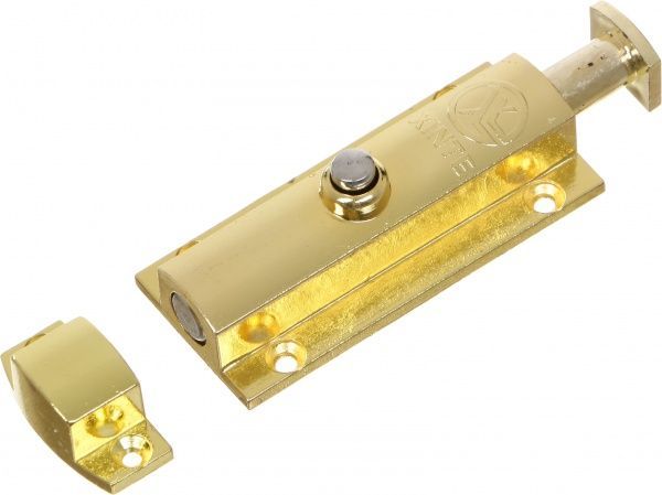 Шпингалет с кнопкой большой ЗМ904 желтый