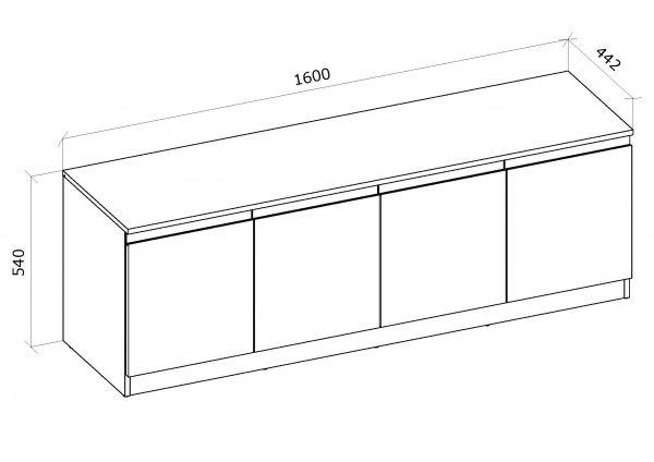Комод Грейд Эстер 4д 1600x540x442 мм дуб сонома /белый 