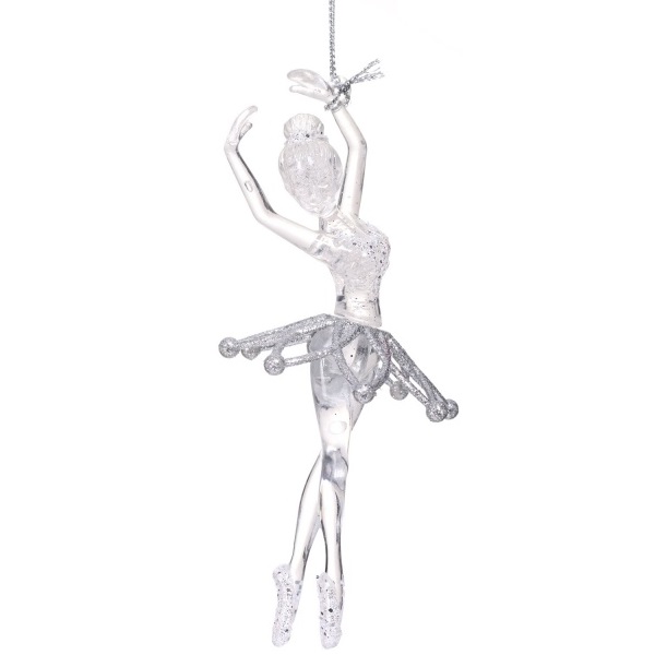 Подвеска Балерина Стандарт 6х12х3 см серебряный