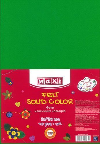 Фетр Maxi 1 шт. MX61622-04 2 мм 20х30 см зеленый