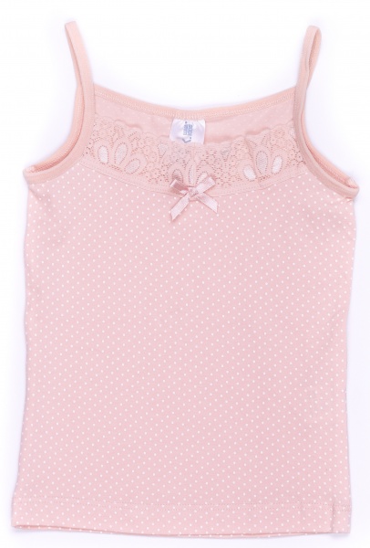 Майка детская для девочек Luna Kids в горошек р.134-140 пудровый VD 0157 /пудровий в білий горо 