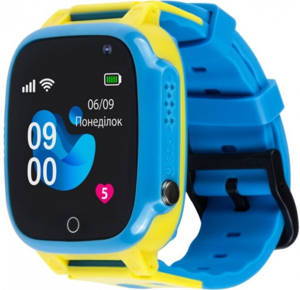 Смарт-часы детские AmiGo GO008 GLORY GPS WIFI yellow/blue (976267)