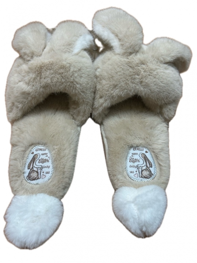 Капці домашні Gemelli Кроленя р.37 бежевий