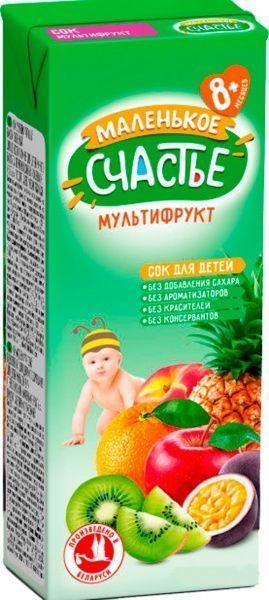 Сік Маленькое счастье Мультифрукт 0,2 л 4813163001700 
