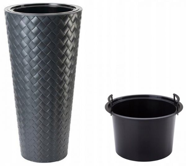 Горщик пластиковий Form Plastic Маката Слім-30 круглий 25л антрацит (2830-014) 