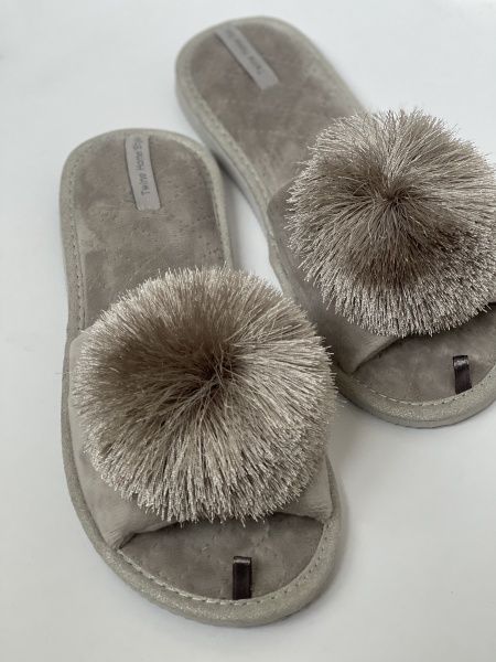 Капці домашні Twins HS-VL помпон р. 36-37 сірий 