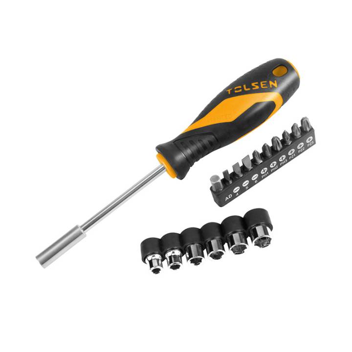 Набор бит и отвертка Tolsen 17 предметов 20045