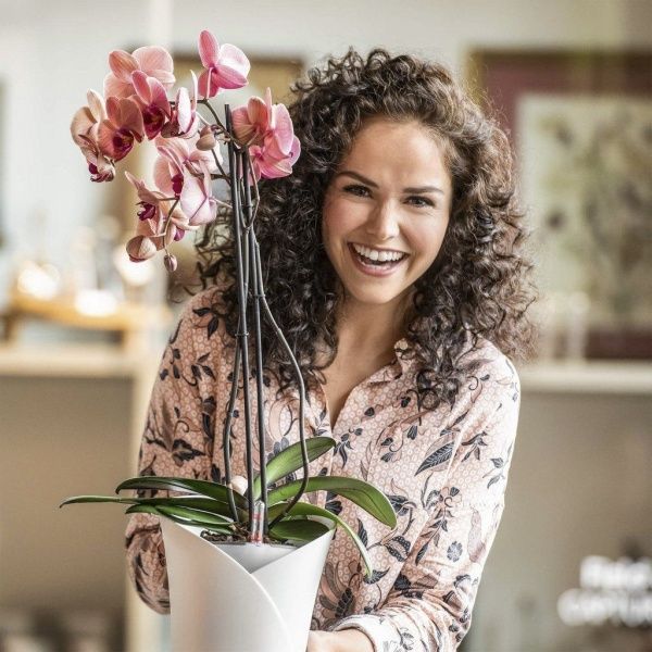 Вазон пластиковий Lechuza ORCHIDEA фігурний 1л білий (13960) 