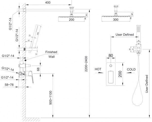 Душовий набір Imprese Grafiky ZMK061901110