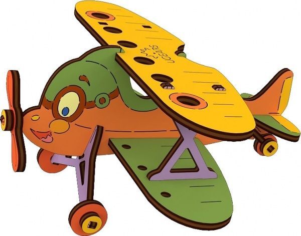 Раскраска UGEARS Биплан