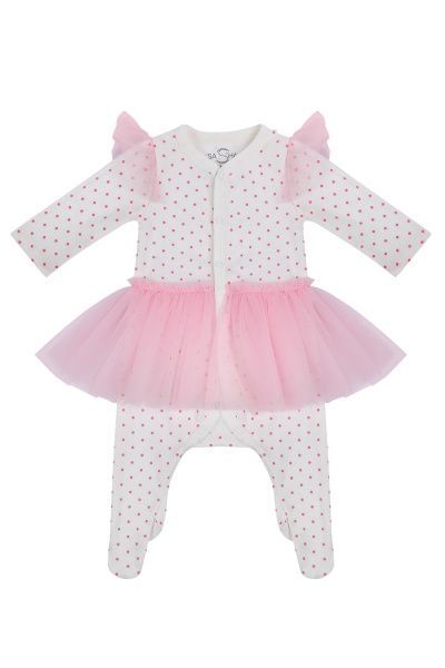 Комбінезон дитячий Sasha р.62 молочний/рожевий 4567 