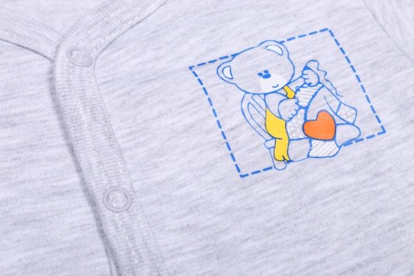 Боді дитяче для хлопчика Татошка р.74 сірий меланж м14251смл 