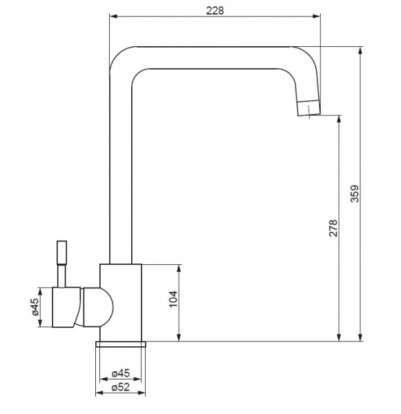 Смеситель для кухни Damixa с каналом для питьевой воды Merkur 710720000