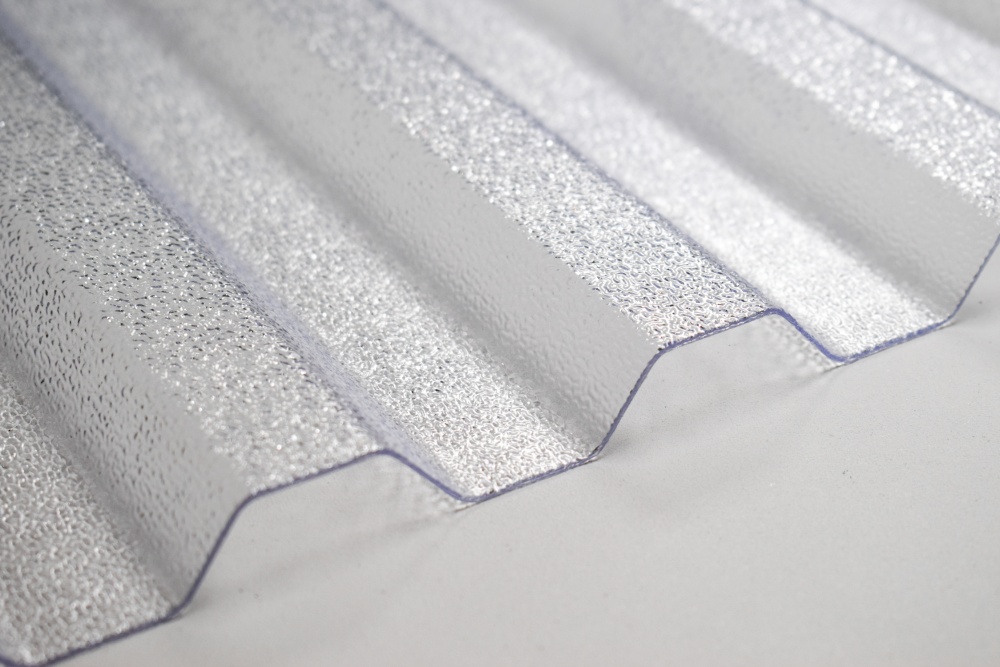 Гофрований монолітний полікарбонат TOMO Plex 1,1x1045x2000 мм трапеція текстурований прозорий