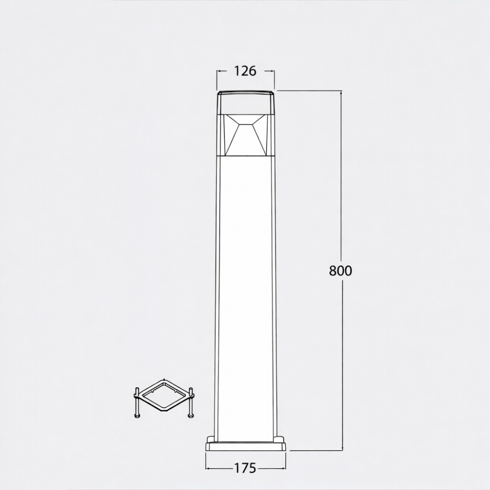 Светильник уличный напольный FUMAGALLI Elisa 800 Clear GX53 3 Вт IP55 черный