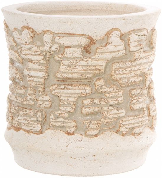 Горщик шамотний Камін №2 круглий 26 круглий 16,9л кремовий 