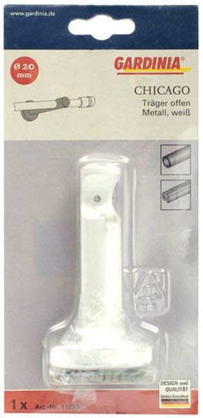 Тримач для карниза Gardinia Chicago відкритий одинарний набірний d20 мм білий 