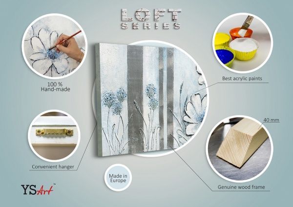 Картина Голубые цветы 50x150 см Юрис Проф Арт 