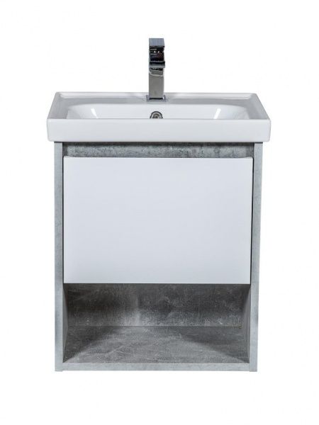 Тумба підвісна ScandiSPA Edda бетон з умивальником Frame 50 см