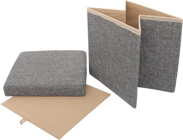 Ящик-пуф складной Тарлев 1193PF сірий 380x375x375 мм