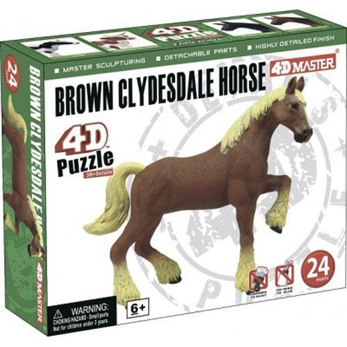 Пазл 4D Master Кінь-ваговіз коричневий 26527