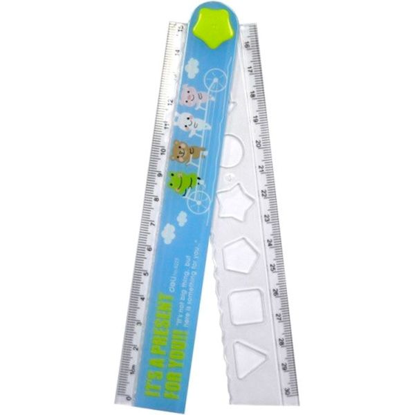 Линейка 16,5 см с трафаретом Deli