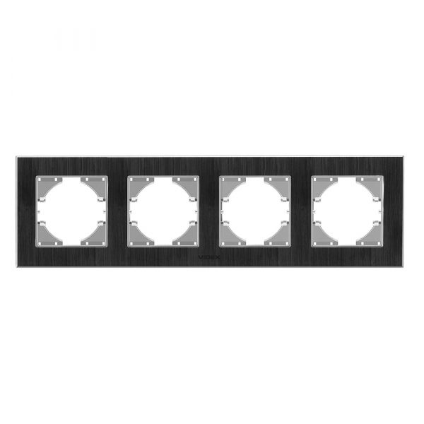 Рамка четырехместная Videx Binera горизонтальная черный VF-BNFRA4H-B