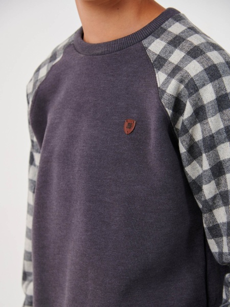 Джемпер для мальчика Smil р.146 серый в клетку 116581 