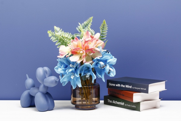 Ваза стеклянная Wrzesniak Glassworks Колба 12х15 см 15-4119 15 см топаз 