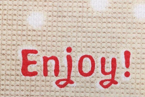 Полотенце вафельное Enjoy 44x60 см Прованс бежевый с рисунком 