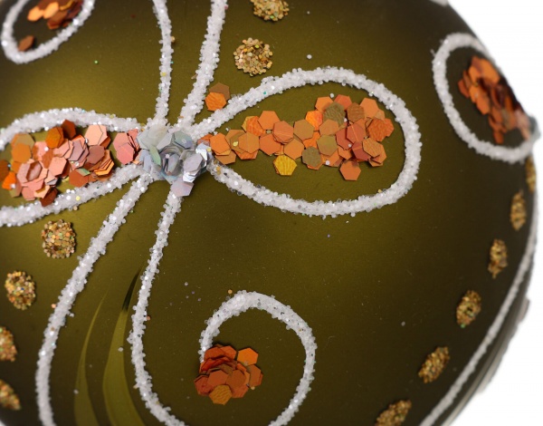 Шар новогодний орнамент d 80 мм в ассортименте .0182