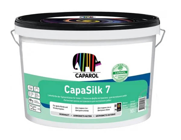Фарба латексна водоемульсійна Caparol CapaSilk 7 E.L.F. В1 глибокий мат білий 2,5л 