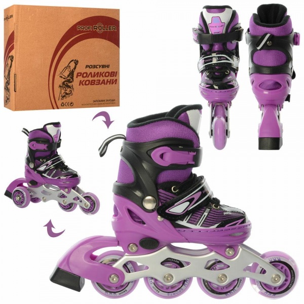 Роликовые коньки World Top Development раздвижные A 4139-M-V р. 35-38 фиолетовый