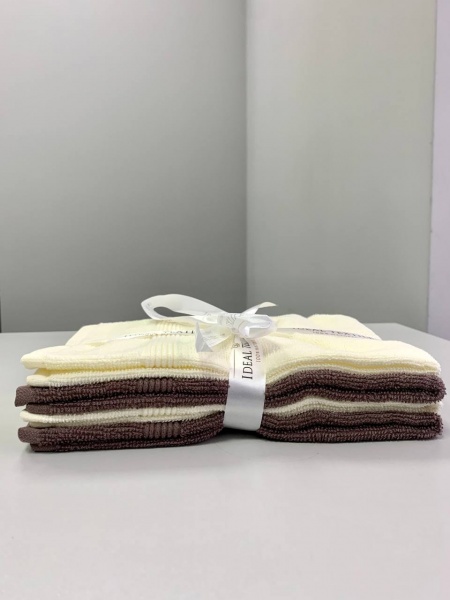 Набір рушників махрових 30x45 см коричневий з бежевим Ideal 