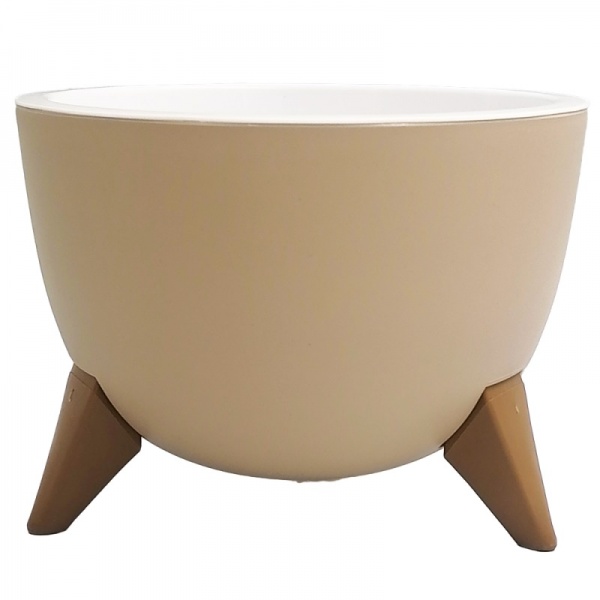 Горшок з дренажом на ножках UFO N1 2 л бежевый (ALY601 beige) 