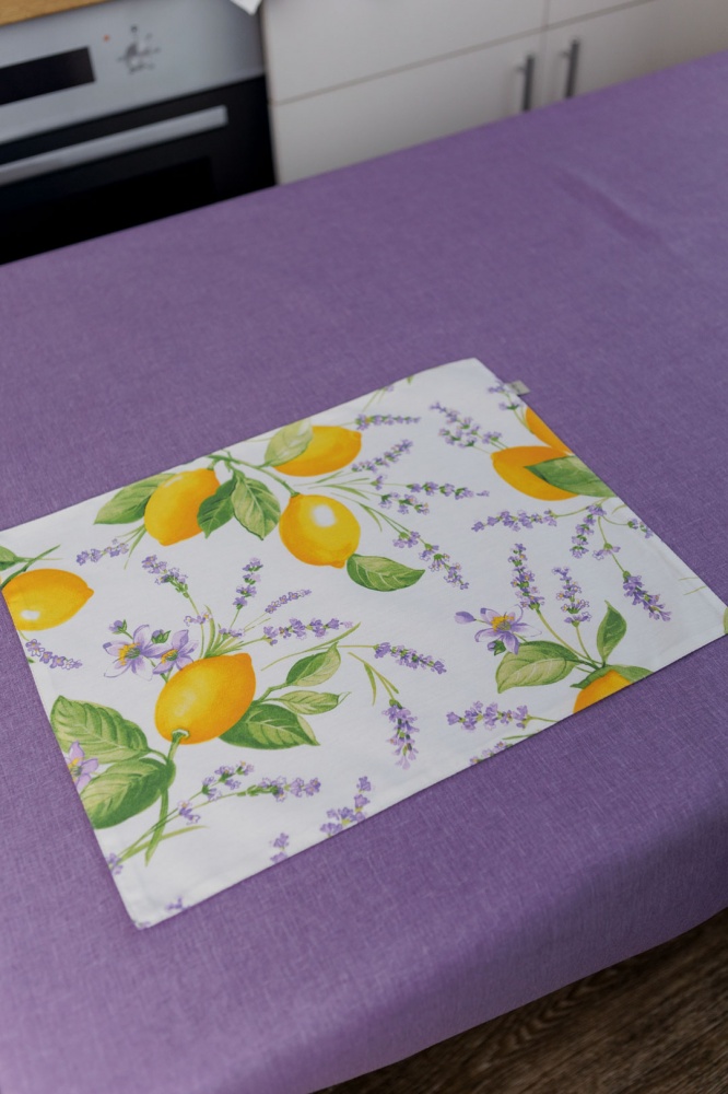 Скатертина Lemons & Lavender 120x136 см лаванда La Nuit