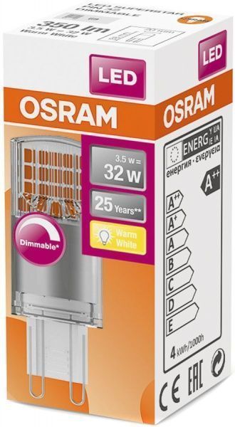 Лампа світлодіодна Osram Superstar Pin 3,5 Вт капсульна прозора G9 220 В 2700 К 4058075235892 