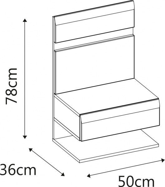Тумба прикроватная Meble Wojcik Linate 95 трюфель/альпийский белый 