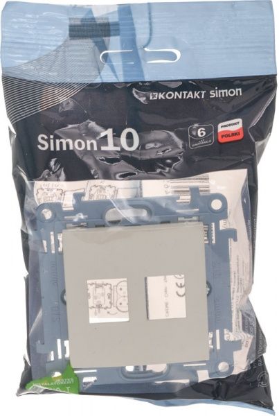 Адаптер Simon 10 2xRJ45 Keystone кремовий CKP2.01/41