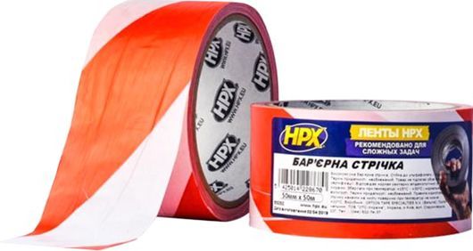 Лента сигнальная HPX B5050 красно-белая 50 мм 50 м 30 мкн