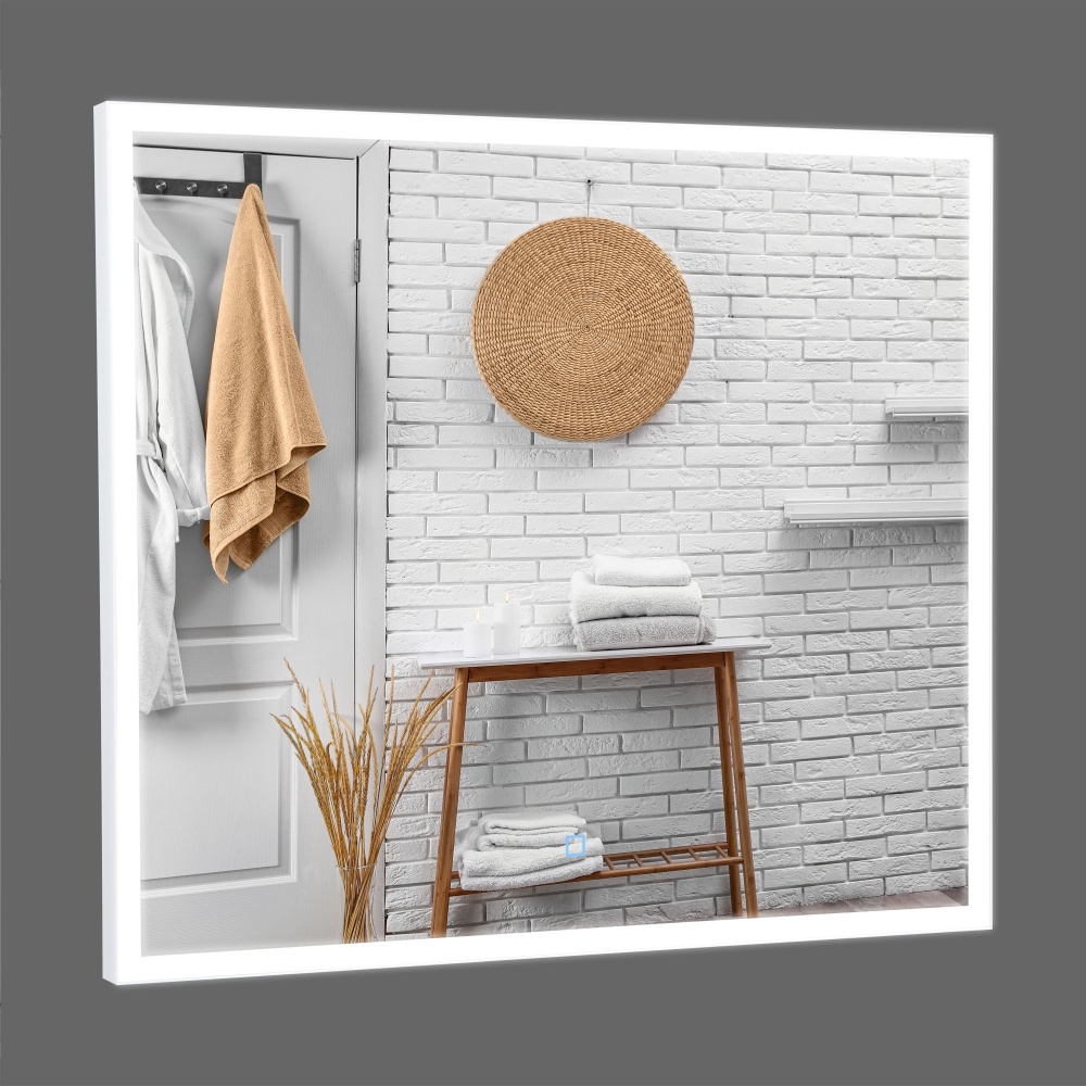 Зеркало со встроенной подсветкой Aqua Rodos Luce white 80х70 sensor