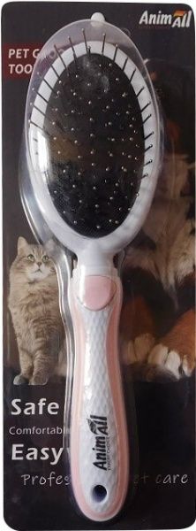 Гребінець-щітка AnimAll Groom 2 в 1 рожевий MG9707-L