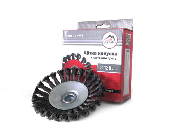 Щітка конусна 125 мм для кутових шлифмашин Vulkan 107625 7013