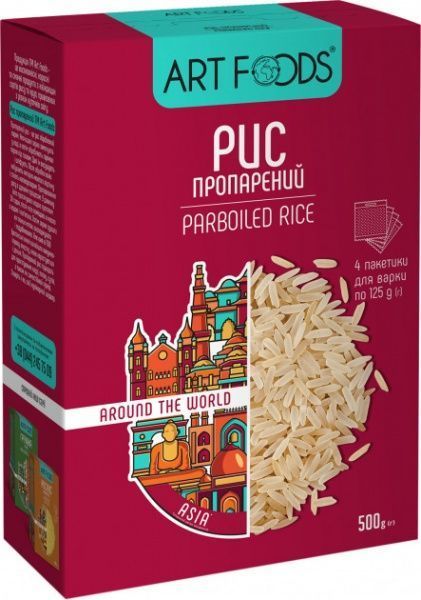 Рис Art Foods™ Пропарений 500г 4х125г 