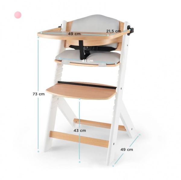 Стульчик для кормления Kinderkraft Enock White Wood с подушкой (KHENOC0PWHT0000)