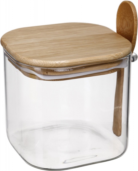 Ємність для зберігання з бамбуковою кришкою та ложкою 600 мл S&T